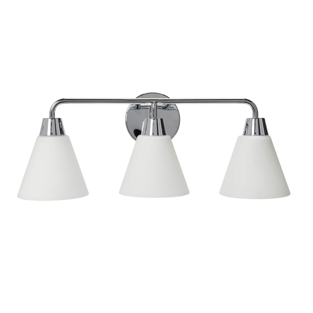 Hello Honey® Robert Stevenson Lighting Brody Chrome Metal & Frosted Glass 3-Light Vanity Light